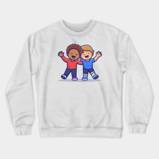 Cute Kid With Different Skin Color Crewneck Sweatshirt